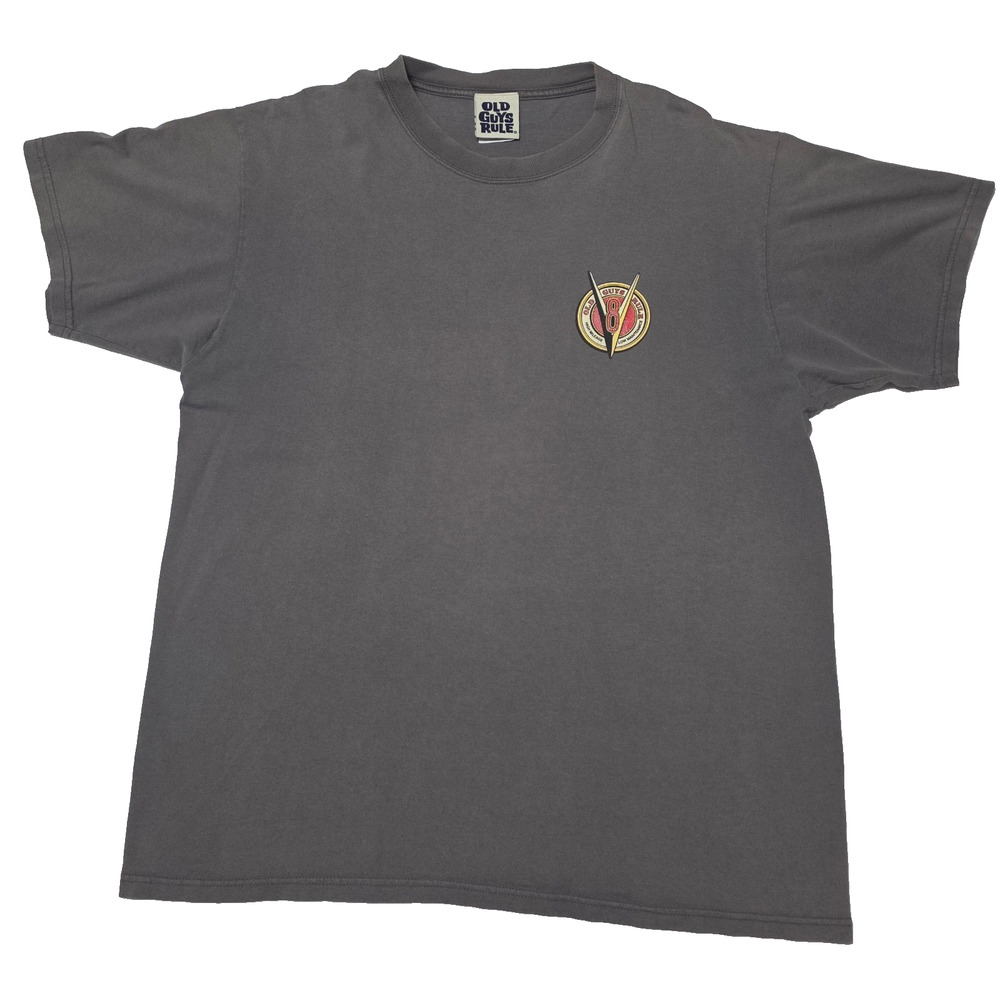 Old Guys Rule Men's Size L Gray V8 High Mileage Low Maintenance T-Shirt